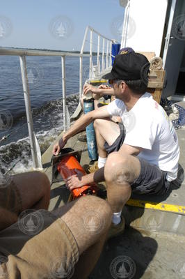 Rocky Geyer on the R/V Tioga deck