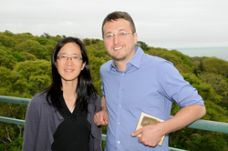 Advisor Phoebe Lam and graduate Dan Ohnemus.