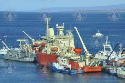 Icebreaker research vessels Laurence M. Gould and Nathaniel B. Palmer in Chile.