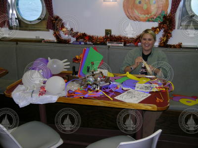 Katie Eident making Thanksgiving decorations.