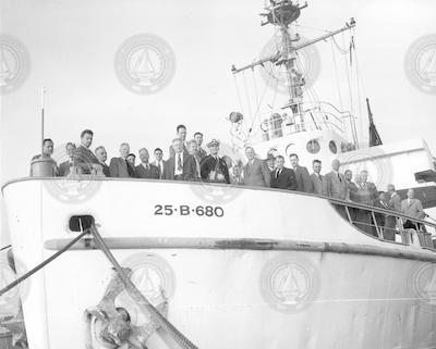 Group attending dedication, posing aboard Horizon