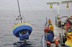 Deployment of OOI Coastal Surface Mooring buoy during AST2.