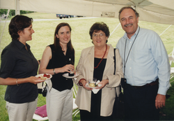 Graduate Nicole Poulton with her advisor (left) Carin Ashjian and her parents on the right.
