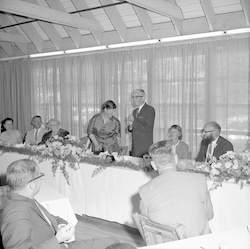 Paul Fye hosting an awards ceremony.