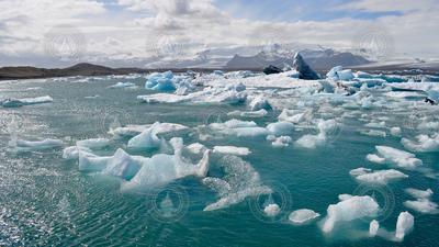 Ice floe in Iceland lagoon.