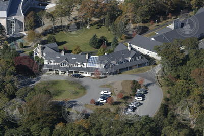 Aerial view of Fenno House and Fye Lab (at right).