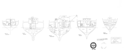 R/V Atlantis Arrangement Sections, Engine Room Plan drawings.