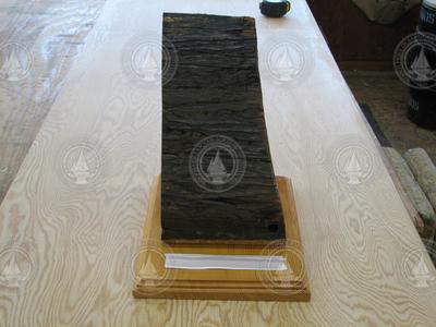Plaque presented to Jim Luyten on 01/31/08, wood from original Atlantis mast.