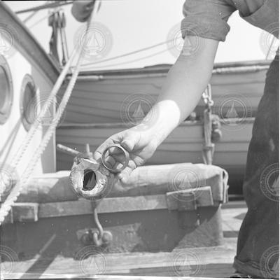 H.C. Stetson with smashed coring tube.