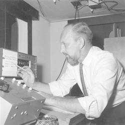 Robert Munns at a satellite navigation station