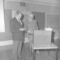 Claude Ronne and Paul Fye at retirement ceremony.