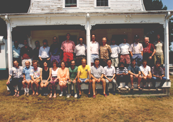 1991 Geophysical Fluid Dynamics program group on the porch of Walsh Cottage.