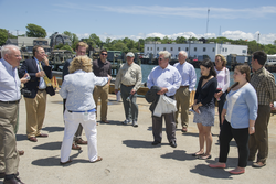 Kathy Patterson leading the dock tour for the visitors.