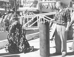 Richard Pratt standing on WHOI dock area