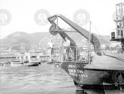 Standing on stern of Chain