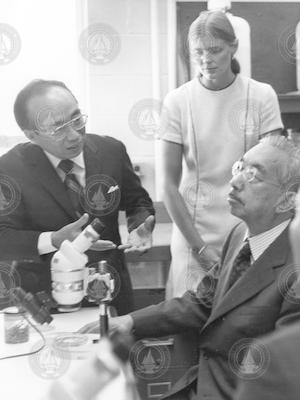 Sus Honjo, Susan Garner-Price and Emperor Hirohito during visit.