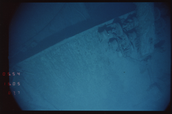 Overhead image of the Titanic wreck site, taken by the ANGUS sled cameras.