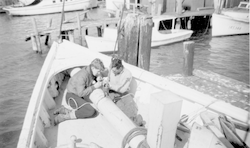 John Schroeder and Bill (Serle?) learning seamanship aboard Reliance