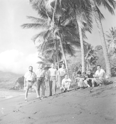 Group on beach in Martinique