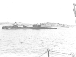 Havana Harbor with unknown submarine