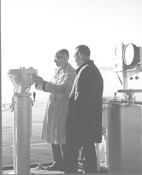 Paul Fye and John Ryther aboard the Anton Bruun.