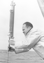 Martin Pollak working with an instrument.