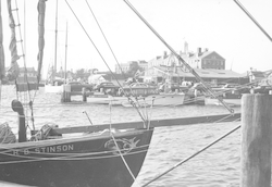 Sailing vessel Stinson at Dyer's dock in Woods Hole.