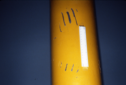 Tooth marks on current meter case.