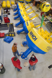 Buoys being worked on in new buoy lab.