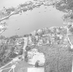 Aerial view of Woods Hole and Eel Pond