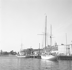 Crawford and Aries at the WHOI dock.