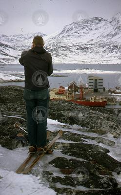 Gordon Volkmann overlooking Godthaab, Greenland
