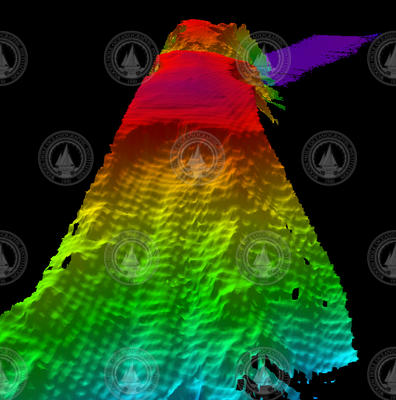 Multibeam sonar image of western side of Kelvin Seamount.