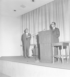 Carl Bowin speaking at 1970 Bigelow Medal award ceremony.