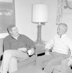 Two Captains talking, Herb Babbitt and Emerson Hiller