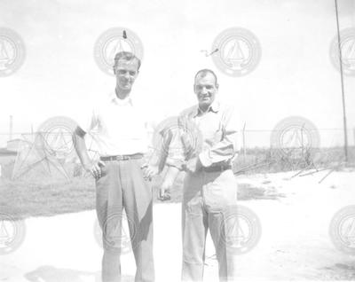 Captain Christianson and Chief Engineer Bill Taylor in Port Arthur, Texas