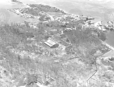 Aerial view of Woods Hole, Blake building