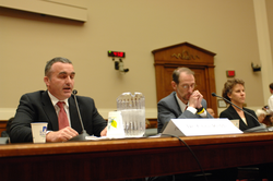 Chris Reddy testifying in Washington, DC about the Gulf oil spill.