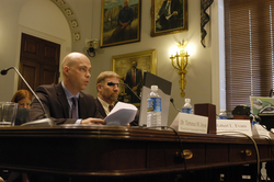 Robert Evans speaking at Congressional hearing.