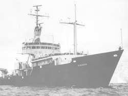 Knorr bow, iceberg in background