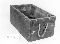 Wooden sea water sample box. Used aboard Atlantis (ketch)