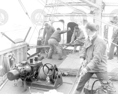 Working with equipment on deck of Bear