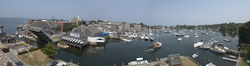 Panoramic view of Woods Hole village from roof of Redfield Laboratory.