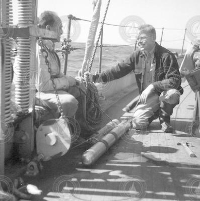 Martin Pollak and Otis Hunt on deck of Atlantis