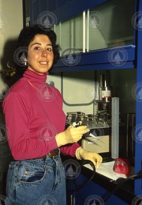 Diana Franks working in the lab.