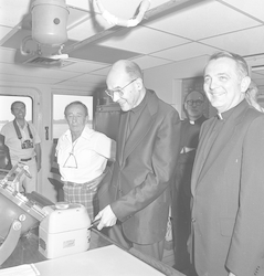 Visit of Archbishop Jean Jadot and Bishop Daniel Cronin to WHOI.