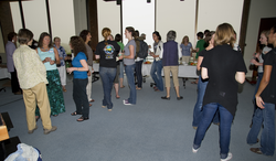 The reception prior to Captain Stefanyshyn-Piper's presentation.