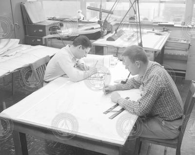 Charles Innis and Bill Dunkle in the Smith building.