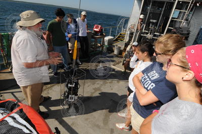 Jim Doutt explaining CTD operations to the students.