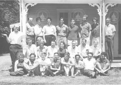 1966 Geophysical Fluid Dynamics program group on porch of Walsh cottage.